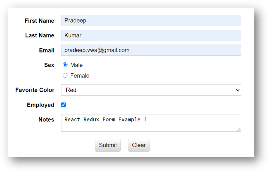 React Redux Form